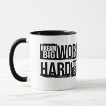 Caneca de Café com Citação Motivacional Sonhe Gran