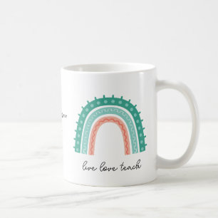 caneca de café com citação personalizada arco-íris