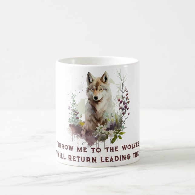 Caneca de Café com Citação Personalizada de Lobo (Centro)