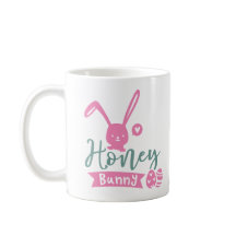 Caneca de café com coelho de Páscoa