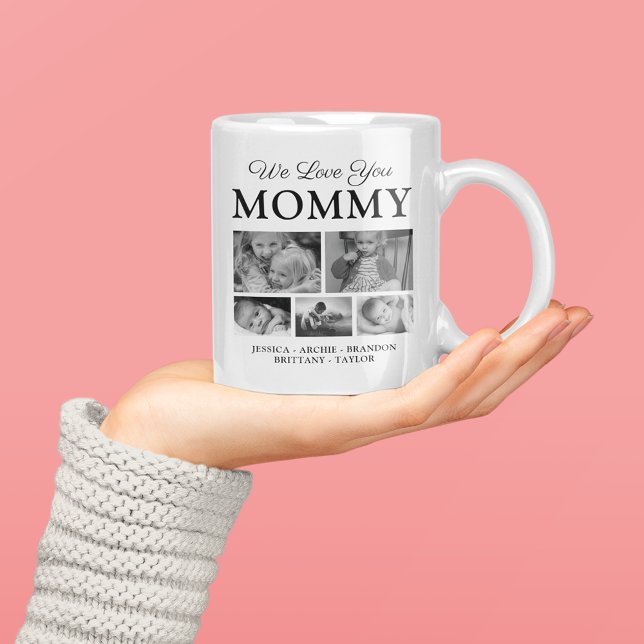 Caneca de Café com Colagem de Fotos da Mamãe (Criador carregado)