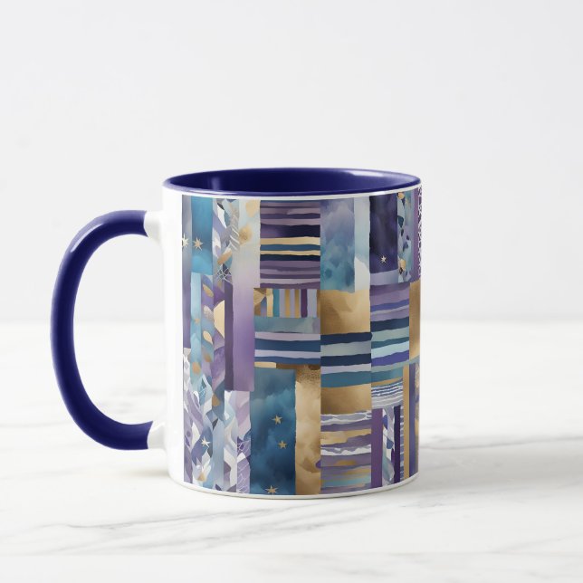 caneca de café com colcha de retalhos (Esquerda)