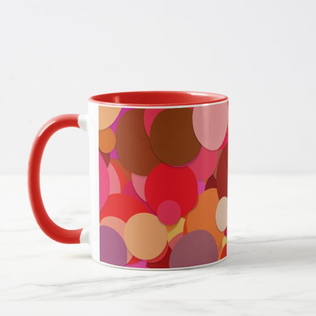 caneca de café com confete de ponto vermelho (Esquerda)
