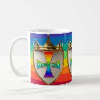 Caneca de Café com Crista do Seguidor do Arco-íris