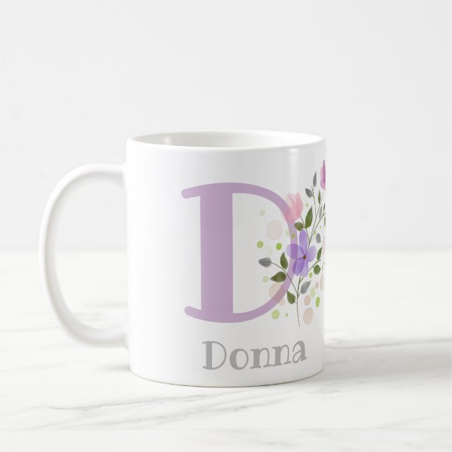 Caneca de café com decoração floral (Esquerda)