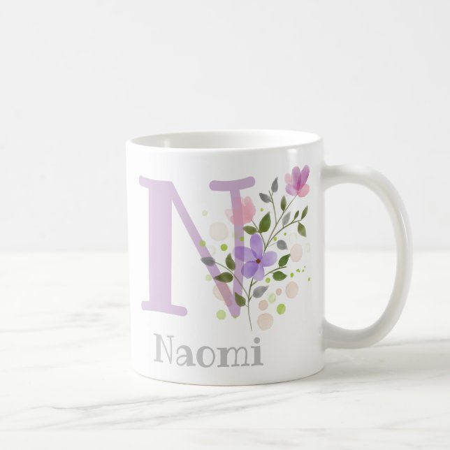 Caneca de Café com Decoração Floral (Direita)