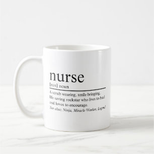 Caneca de Café com Definição de Enfermeira: Presen