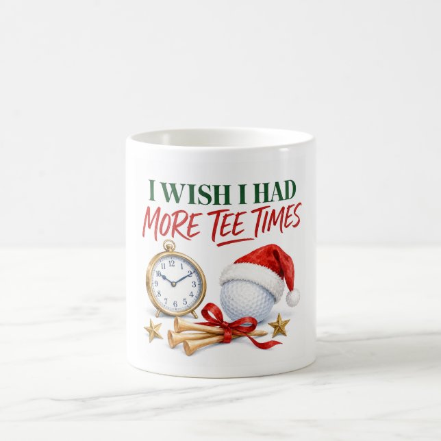 Caneca de café com desejos de Natal de golfe com b (Centro)