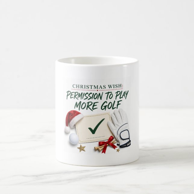 Caneca de café com desejos de Natal de golfe com b (Centro)