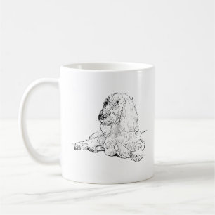 Caneca de Café com Desenho a Linha de Cocker Spani