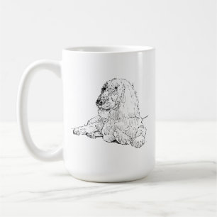 Caneca de Café com Desenho a Linha de Cocker Spani