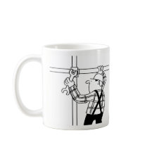 Caneca de café com desenho de andaimeiro
