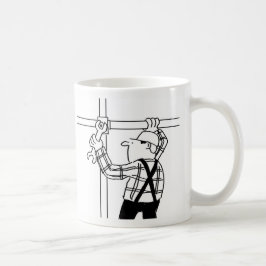 Caneca de café com desenho de andaimeiro
