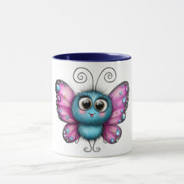 Caneca de café com desenho de borboleta adorável