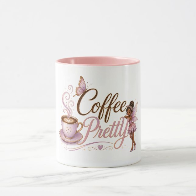 Caneca de café com desenho de fada do café (Centro)