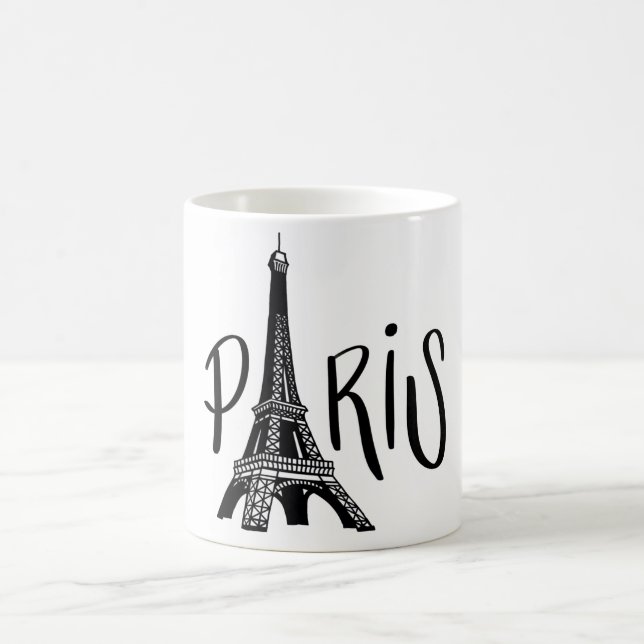 Caneca de café com design da Torre Eiffel de Paris (Centro)