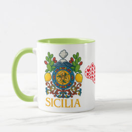 Caneca de Café com Design da Trinacria Siciliana