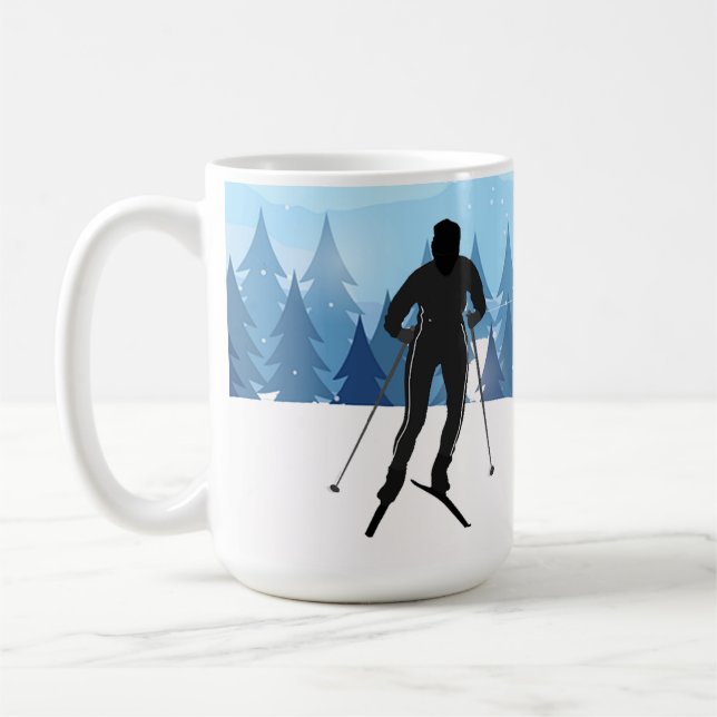 Caneca de Café com Design de Esqui Cross Country (Esquerda)