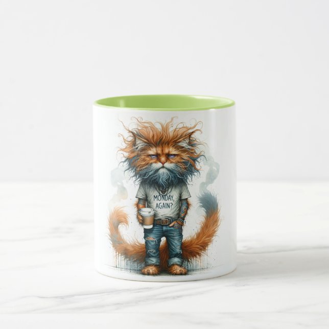 Caneca de Café com Design de Gatinho Travesso (Centro)