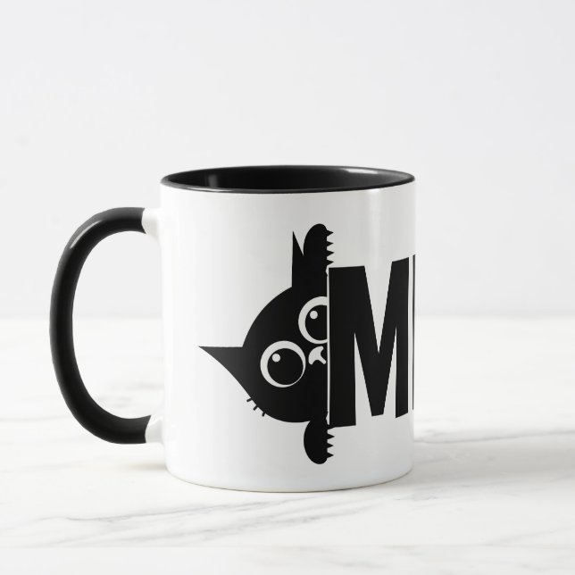 Caneca de Café com Design de Gato Miando (Esquerda)