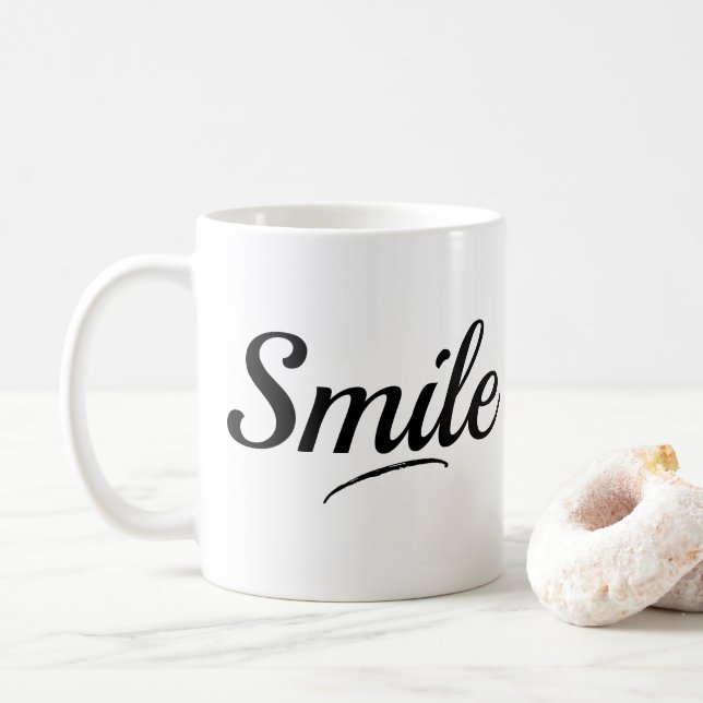 Caneca de Café com Design de Sorriso / Design Pers (Com Donut)