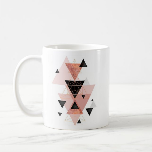 Caneca de Café com Design de Triângulo Geométrico (Esquerda)