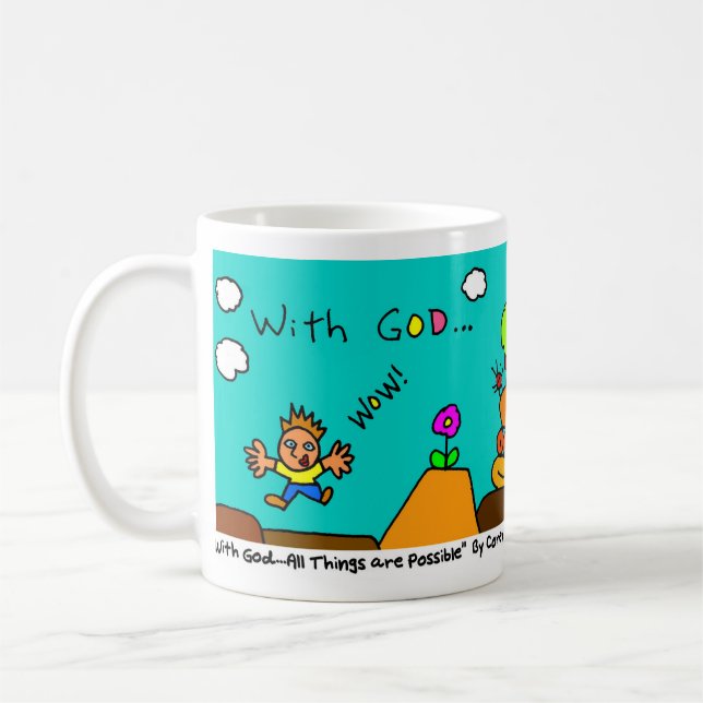 Caneca De Café Com deus… Todas as coisas são possíveis (Esquerda)