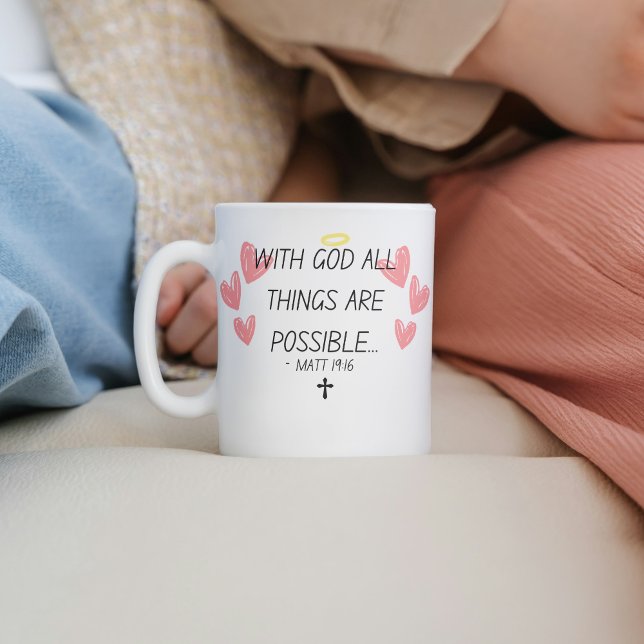 Caneca De Café "Com Deus Todas As Coisas São Possíveis" Verso Bíb (Criador carregado)