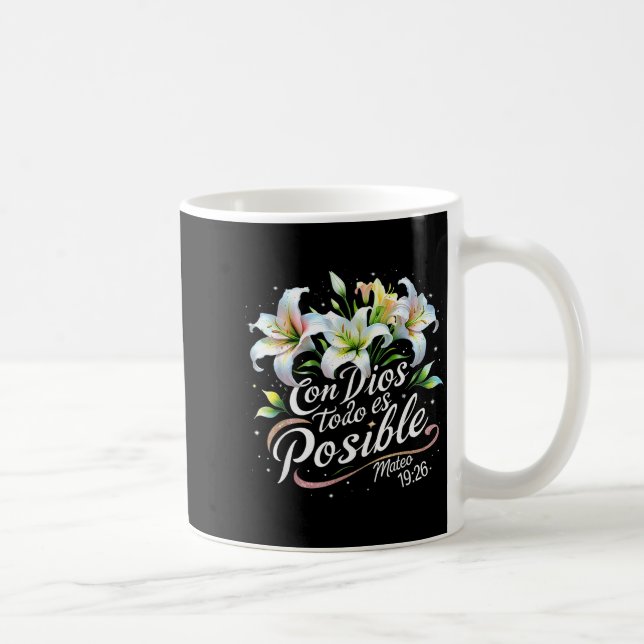 Caneca De Café Com Deus Tudo é Possível Mateus 19_26 Presente _1  (Direita)