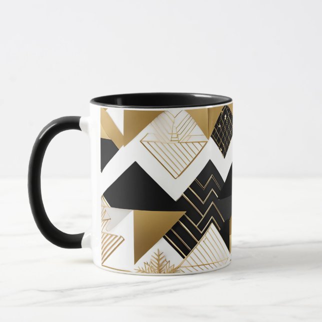 caneca de café com diamantes de natal abstratos (Esquerda)