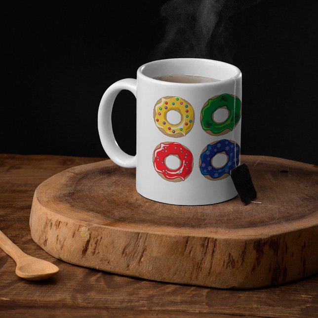 Caneca de Café com Donuts de Natal (Criador carregado)