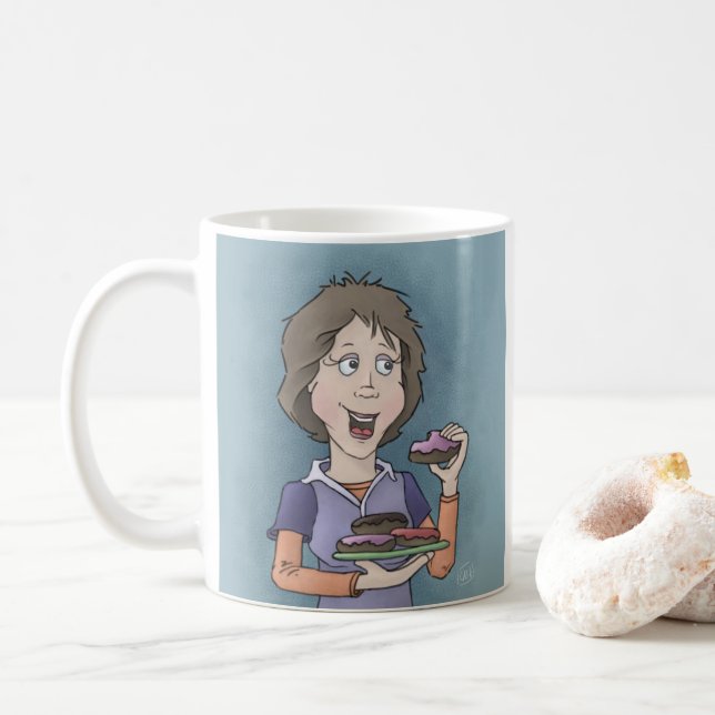 Caneca de café com donuts e confeitos (Com Donut)