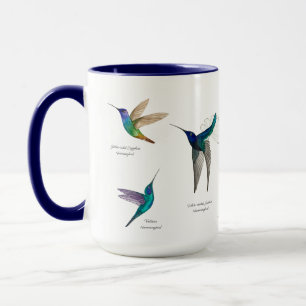 Caneca de Café com Duas Cores de Beija-flores Trop