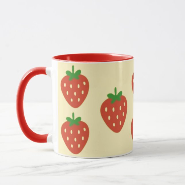 Caneca de Café com Duas Cores Morangos e Sol (Esquerda)