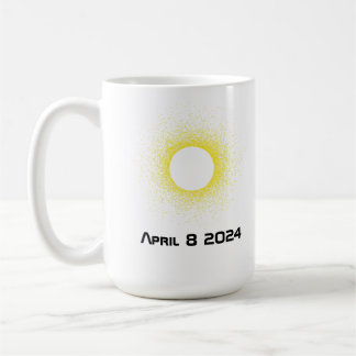 Caneca de café com eclipse solar