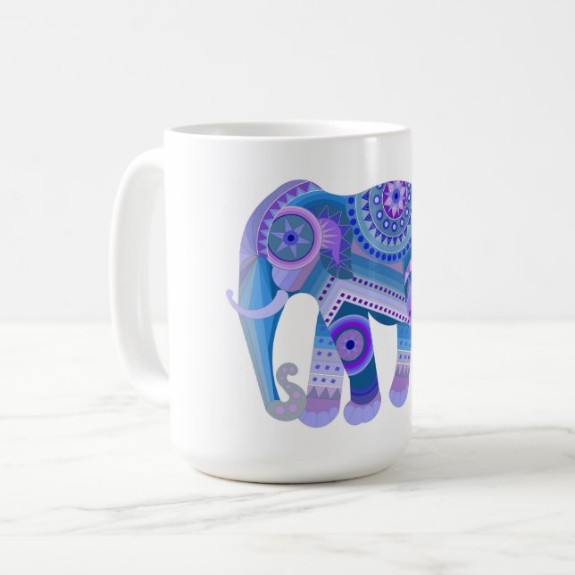 CANECA DE CAFÉ COM ELEFANTE AZUL REFRESCANTE (Frente Esquerda)