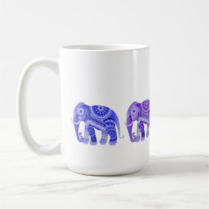 CANECA DE CAFÉ COM ELEFANTES AZUIS REFRESCANTES