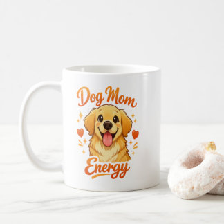Caneca de Café com Energia de Mãe de Cachorro Fofo