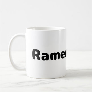 Caneca de Café com Escrita Preta - Amante de Ramen