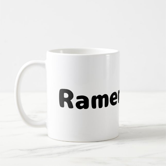 Caneca de Café com Escrita Preta - Comedor de Rame (Esquerda)