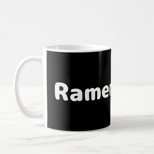 Caneca de Café com Escrita Ramen Eater - Branco (Esquerda)