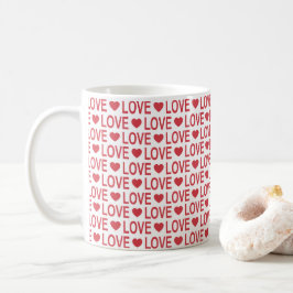 Caneca de Café com Estampa de Amor Vermelho
