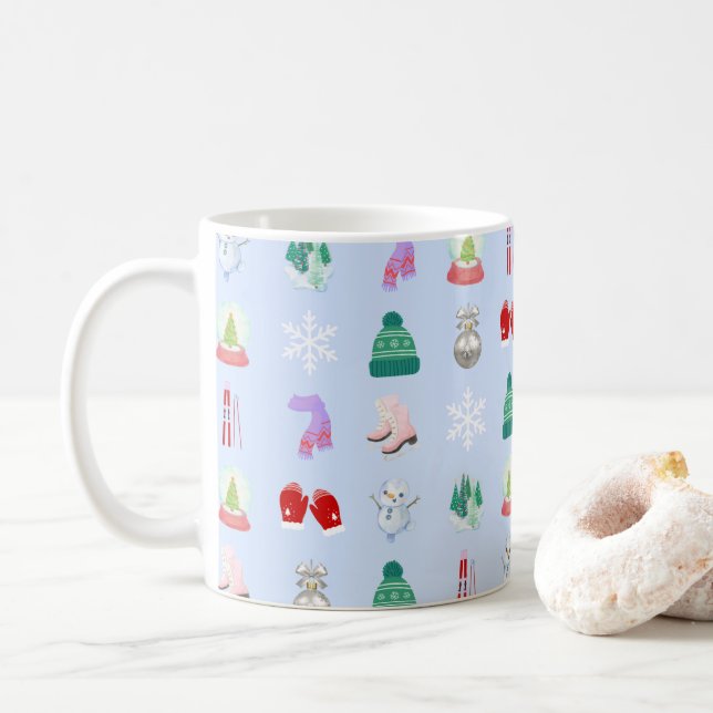 Caneca de Café com Estampa de Inverno/Natal (330ml (Com Donut)