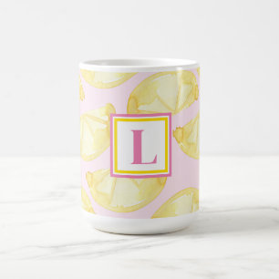 Caneca de Café com Estampa de Limão Rosa Amarelo M