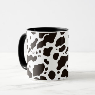 Caneca de Café com Estampa de Vaca Preta e Branca
