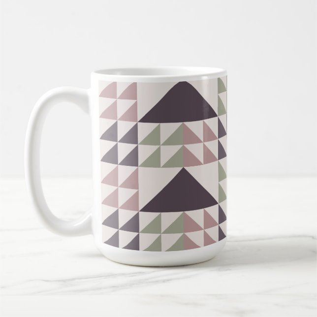 Caneca de Café com Estampa Geométrica Rosa Empoeir (Esquerda)
