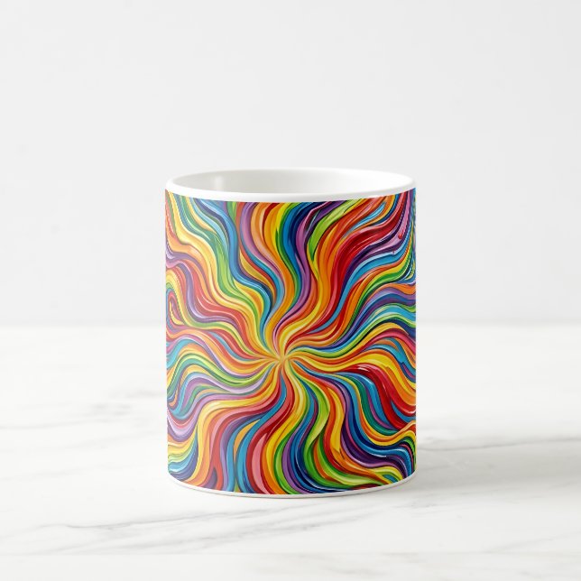 Caneca de Café com Explosão de Raios de Sol Abstra (Centro)