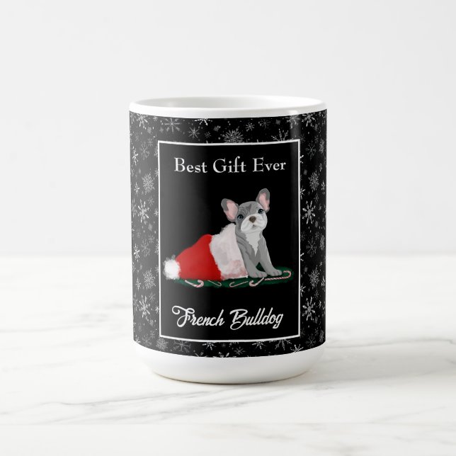 Caneca de café com filhote de Bulldogue Francês no (Centro)