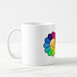 Caneca de Café com Flor de Arco-Íris Fofo Piscando