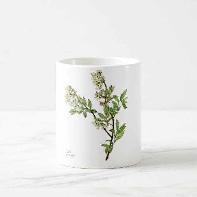 Caneca de café com flor de mirtilo (Centro)